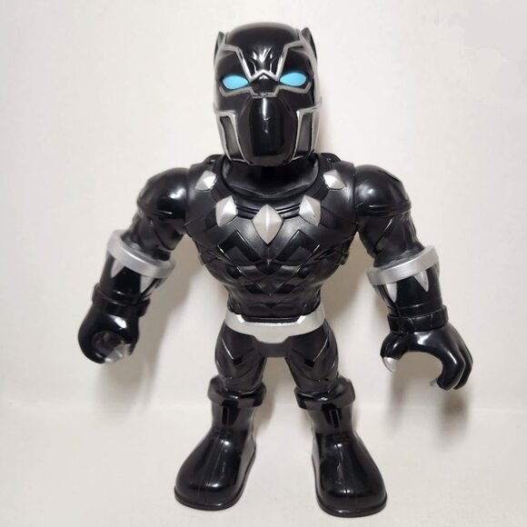 10" BLACK PANTHER Marvel Super Hero Mega Mighties 2018 action Figure Three point - Picture 5 of 14